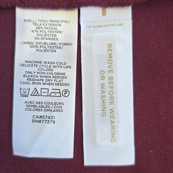 Ann Taylor Burgundy Ruffle Long Sleeve Dress NWT - Size M - Picture 10 of 10